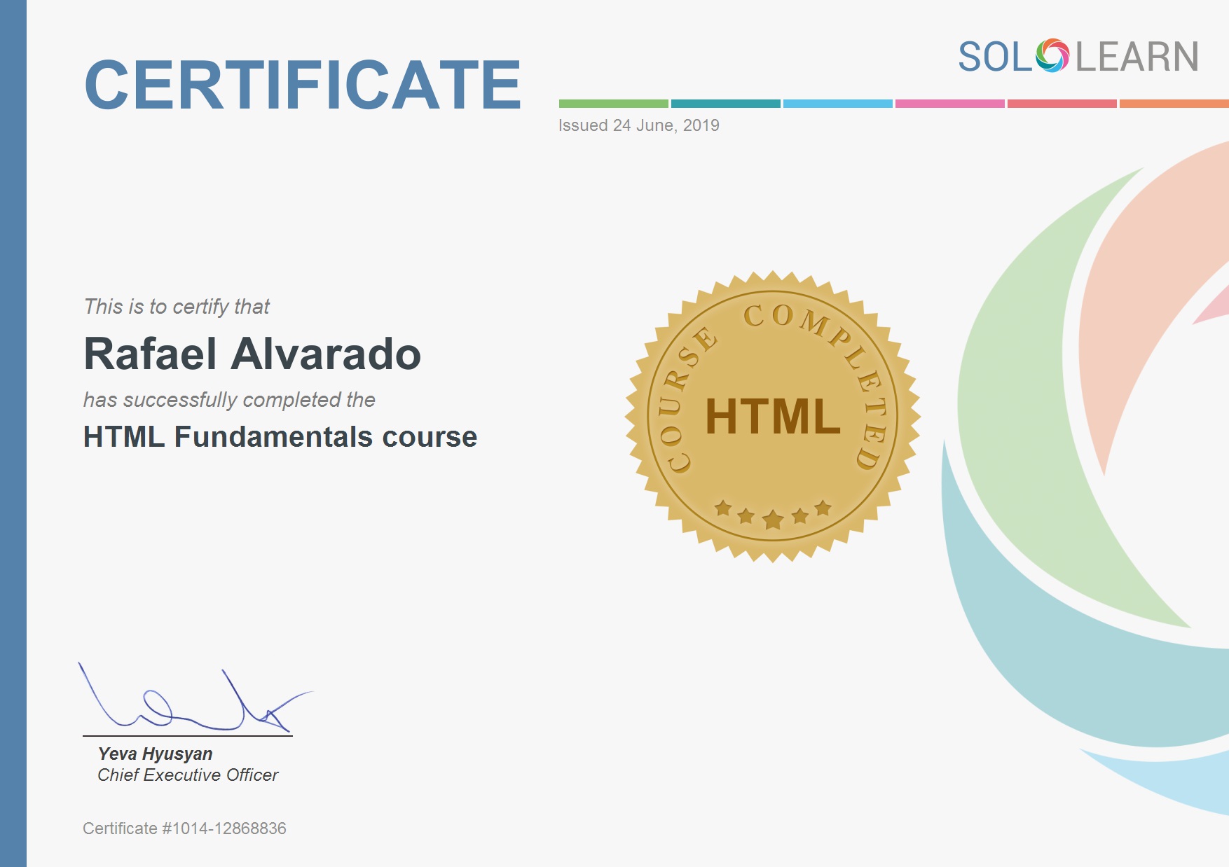 certificado de html